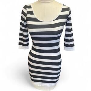 Black and white striped bodycon